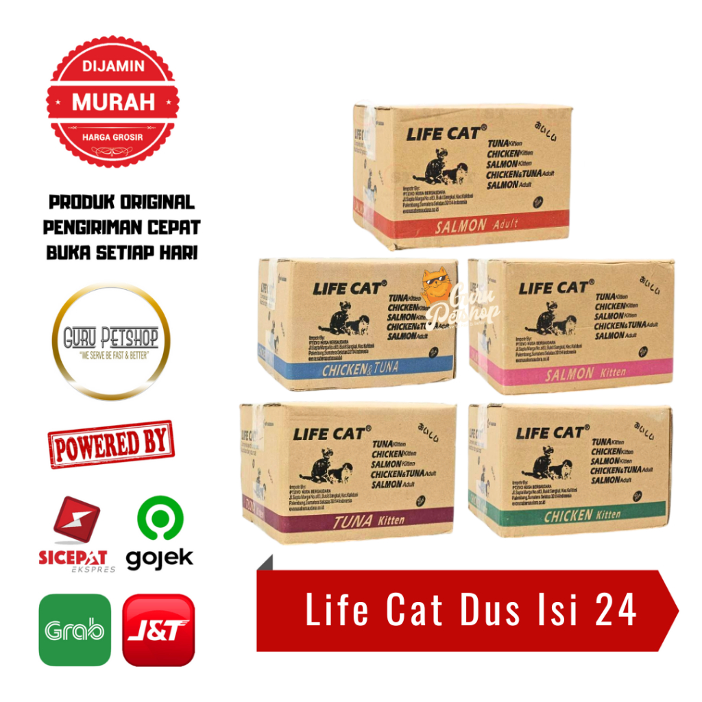 Life Cat Dus Isi 24 / Life Cat Makanan Basah Kucing Dus Isi 24