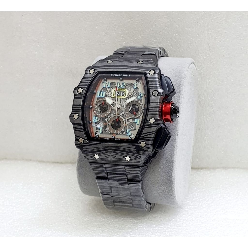 JAM TANGAN PRIA RM RANTAI STEEL CRONO AKTIF