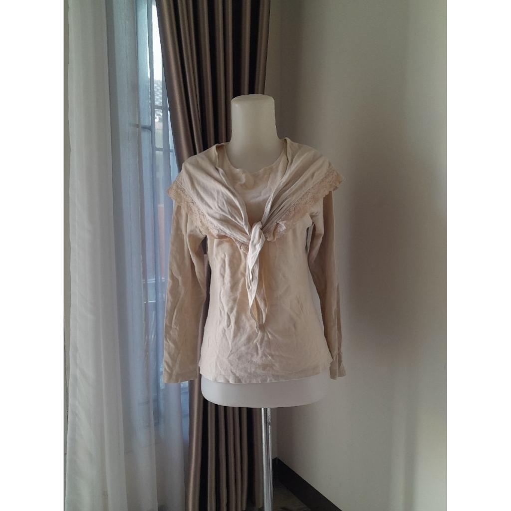 Sailor Blouse Longsleeve, Blouse Kerah Sailor, Sailor Longsleeve