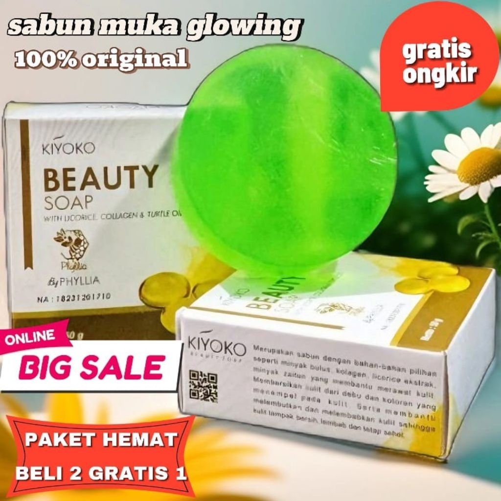 KIYOKO SABUN GLOWING PEMUTIH WAJAH MENCERAHKAN KULIT WAJAH