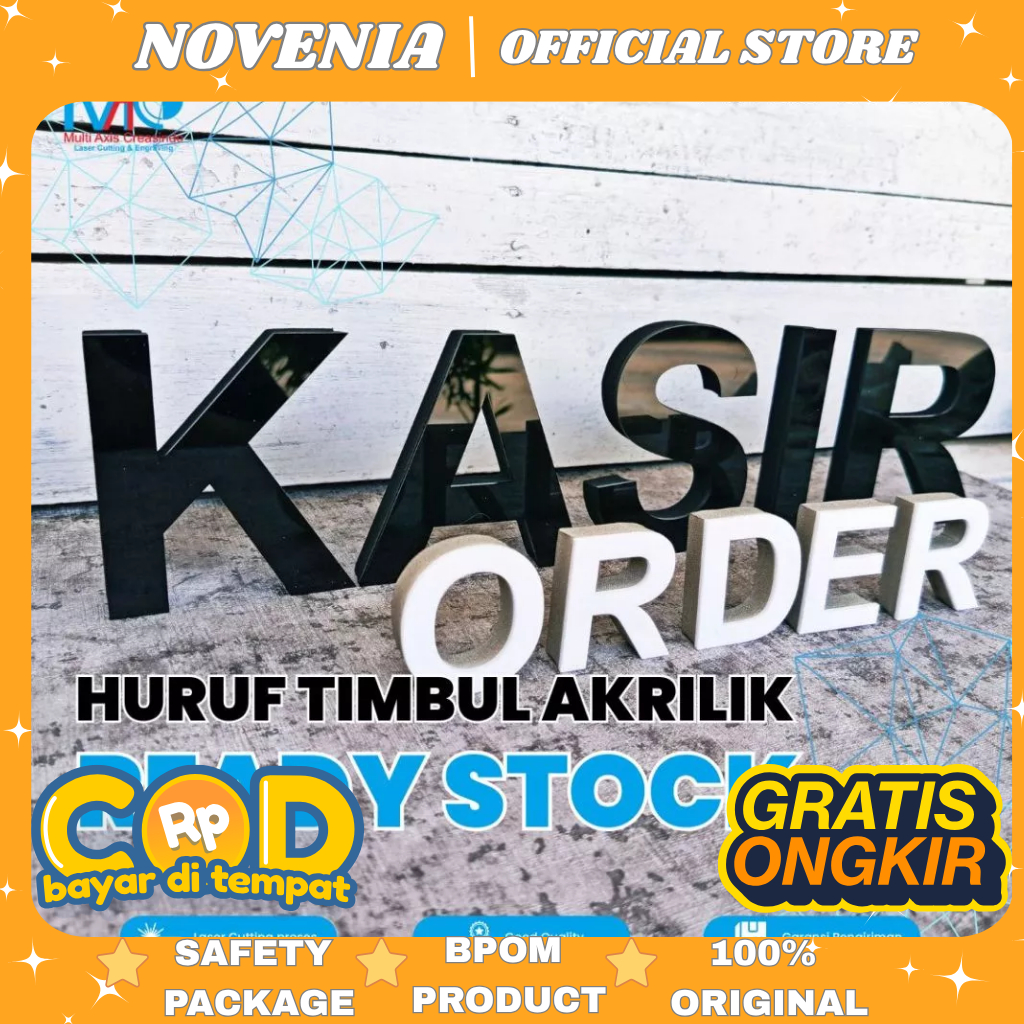 Huruf Timbul Akrilik  2CM – , Cocok Logo Toko & Dekorasi Dinding