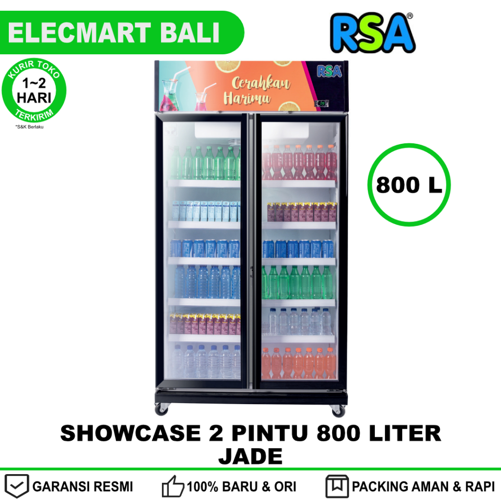 Showcase 2 Pintu Rsa 800 Liter Digital Thermostat Jade