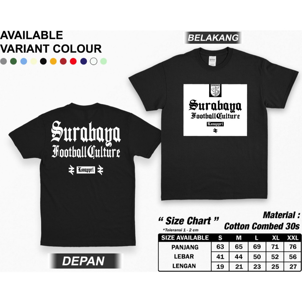 Kaos Persebaya "Surabaya Football Culture" - Kaos Supporter Persebaya/Surabaya Fans/Kaos distro Pers