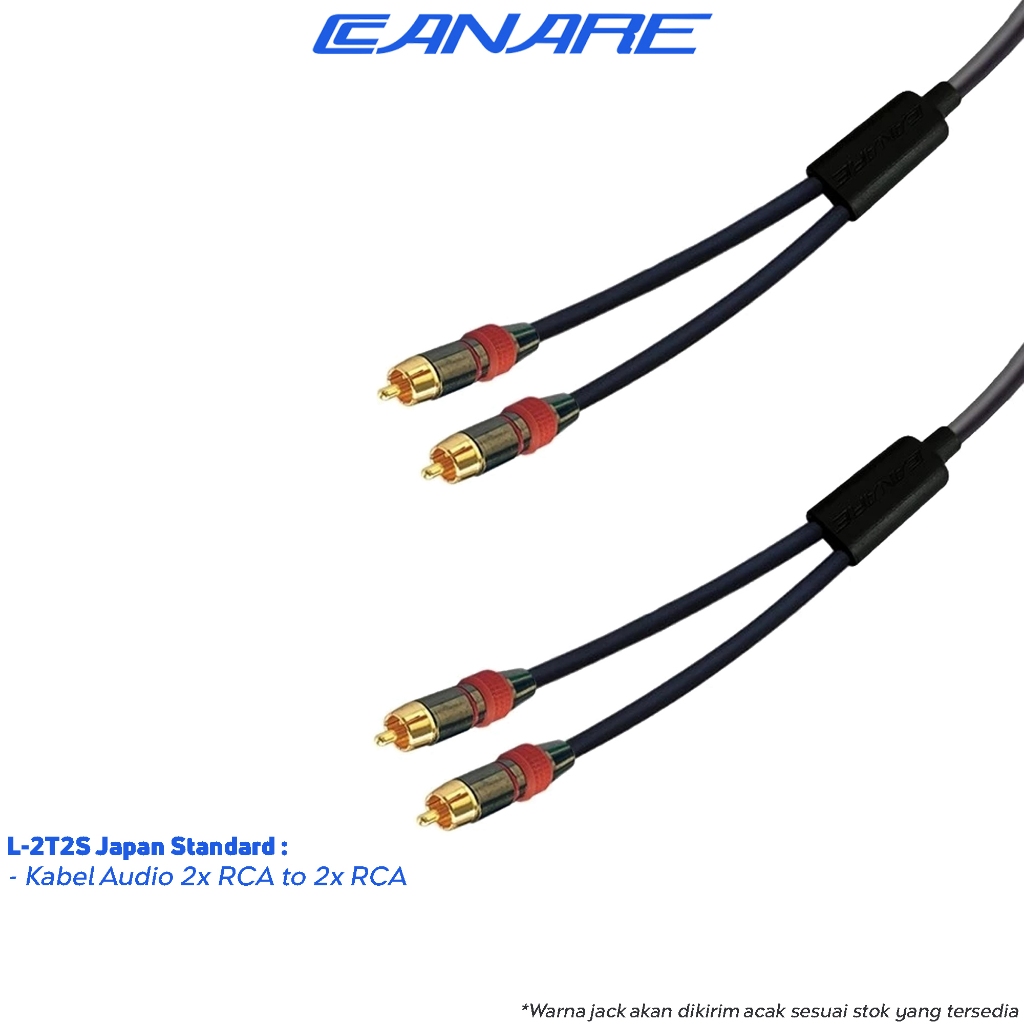 Kabel Audio Power Jack 2x RCA to 2x RCA Gold Plate - Japan Standard