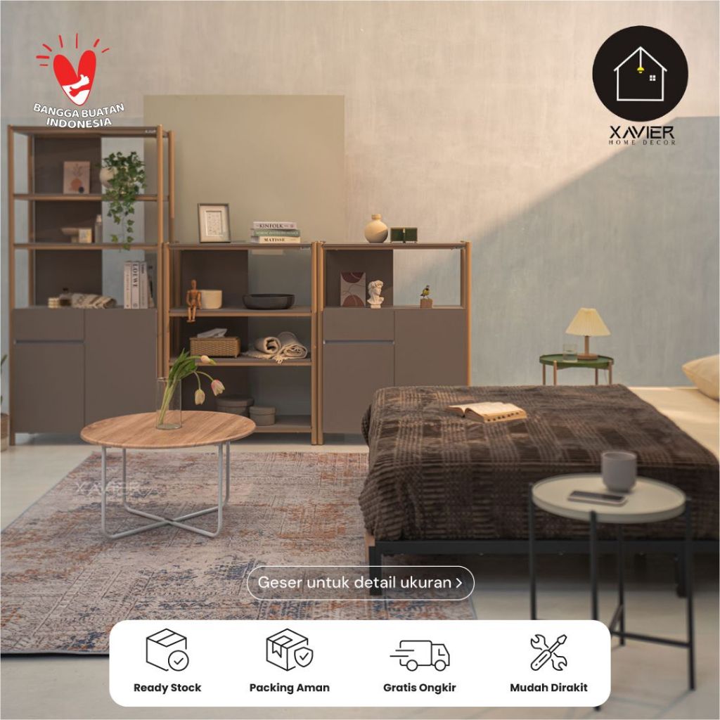 Rak Susun Serbaguna Minimalis / Rak Buku / Rak Dapur Modern Xavier Home Decor