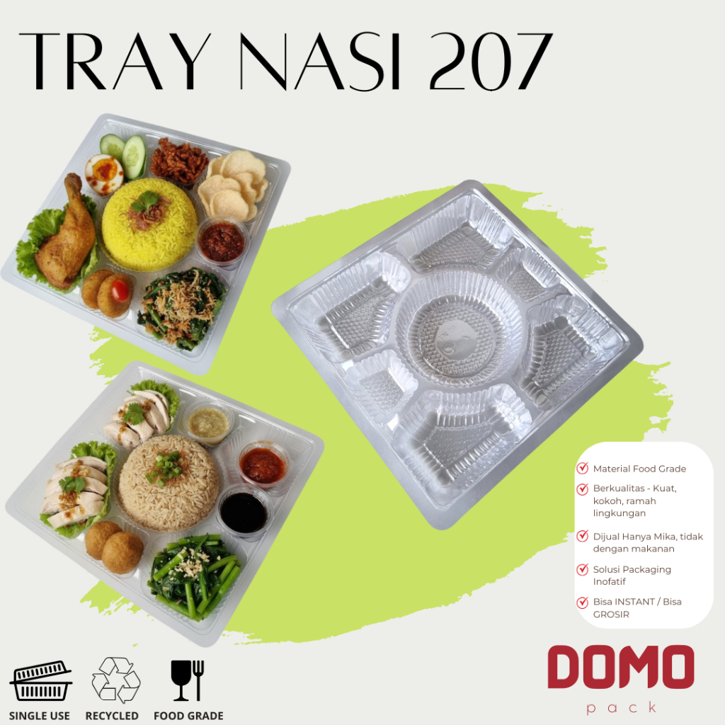 Mika Tray Nasi Mika Kotak Nasi Mika Nasi Kotak Sekat 7 -isi 100