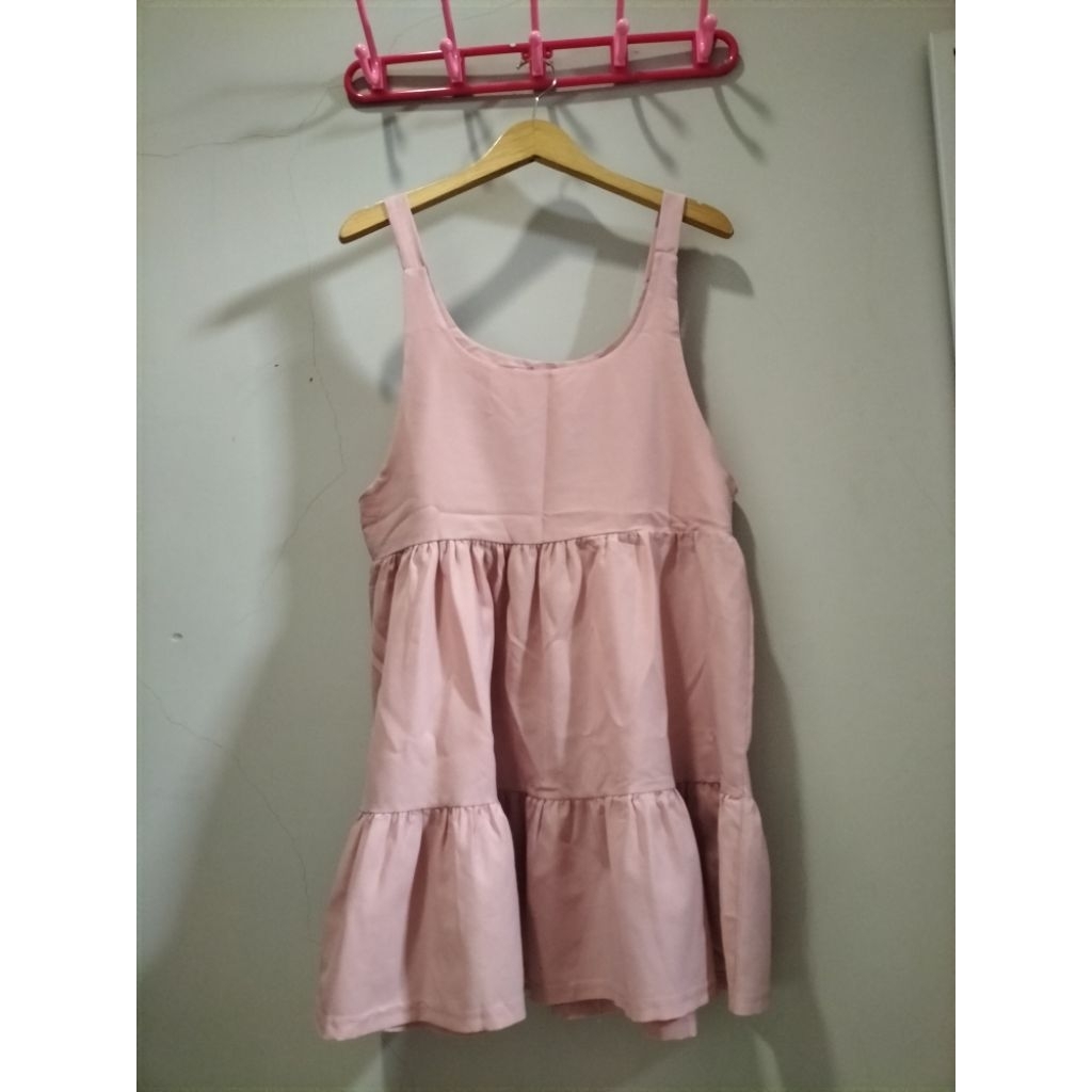 BAJU DRESS BLOUSE YUKENSI KUTUNG BABYDOLL UMPAK UMPAK BABYPINK PINK LUCU PL