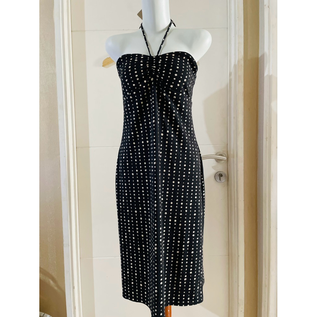 PRELOVED DRESS KEMBEN TALI LEHER HITAM