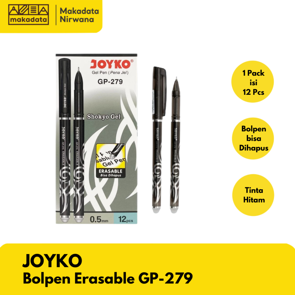 JOYKO BOLPEN ERASABLE/BOLPEN BISA DIHAPUS GP-279 (1 PACK)