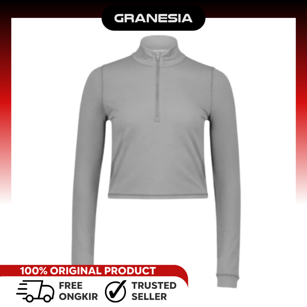 Baju Olahraga Lari Wanita 2XU Women's Flex Crop 1/2 Zip Long Sleeve 2XUWR7482AHH|Running Jacket