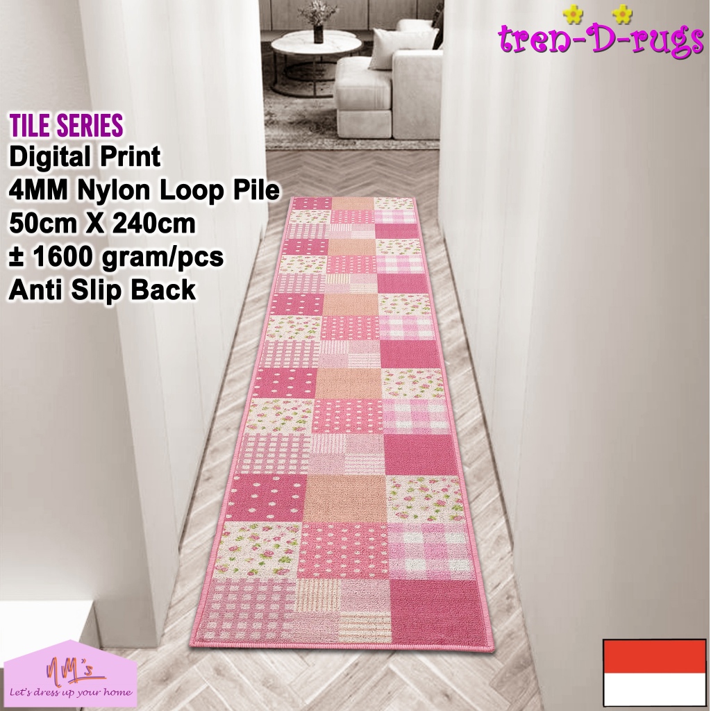 Tren-D-rugs Keset kaki digital print dapur panjang lorong kitchen mat anti slip 50 x 240 cm - NMs