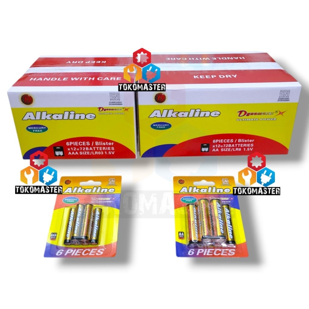 Baterai Alkaline 6pcs SNI size AA AAA Blister 6pieces Batre Dynamaxx