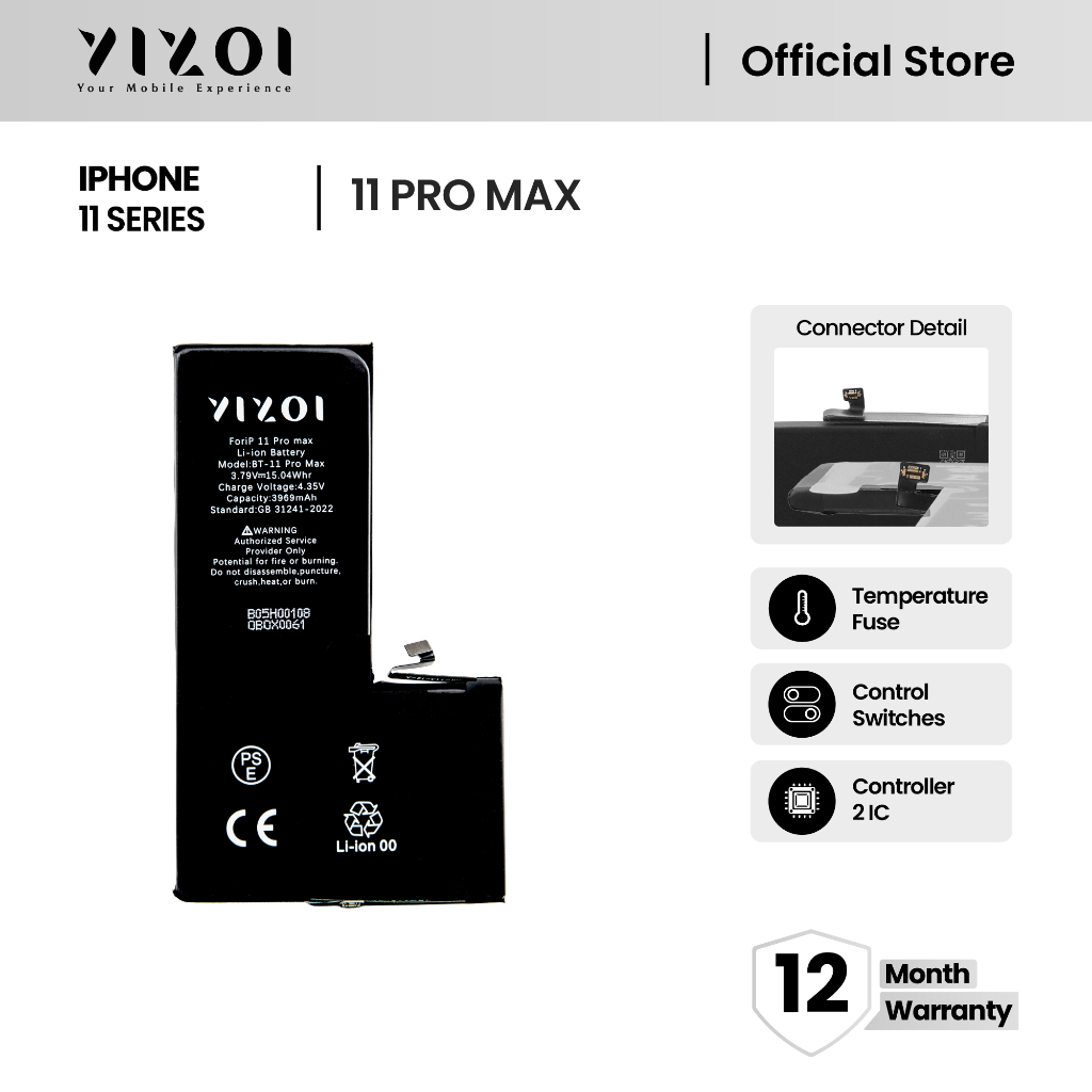 YIZOI Baterai IPHONE 11 PRO MAX BATRE BATERAI BATRAI