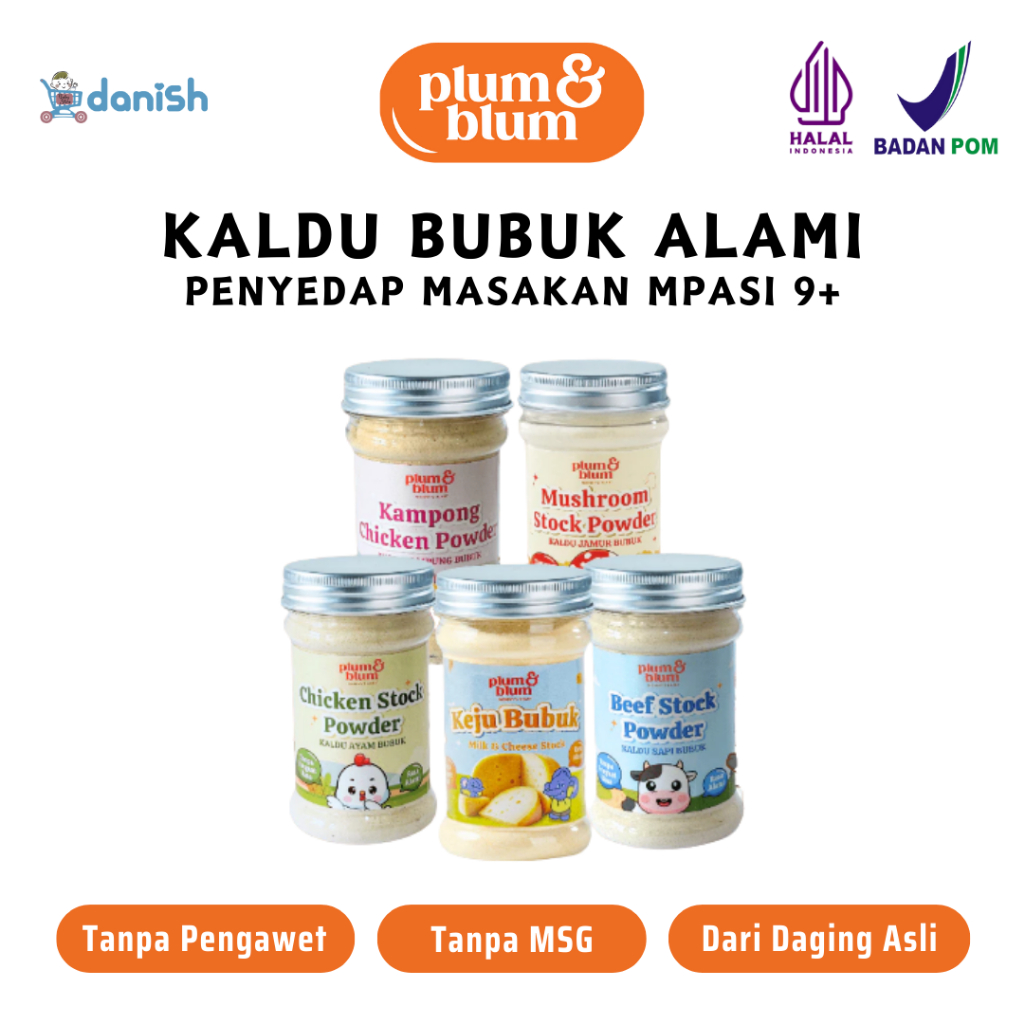 Plum & Blum Kaldu Bubuk MPASI | Kaldu Bayi | Kaldu Sapi | Kaldu Ayam | Kaldu Jamur | Keju Bubuk