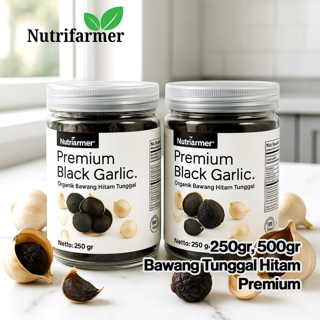 Bawang Hitam Tunggal Black Garlic Premium Kating Rasa Manis 250 gr 500 gr Nutrifarmer