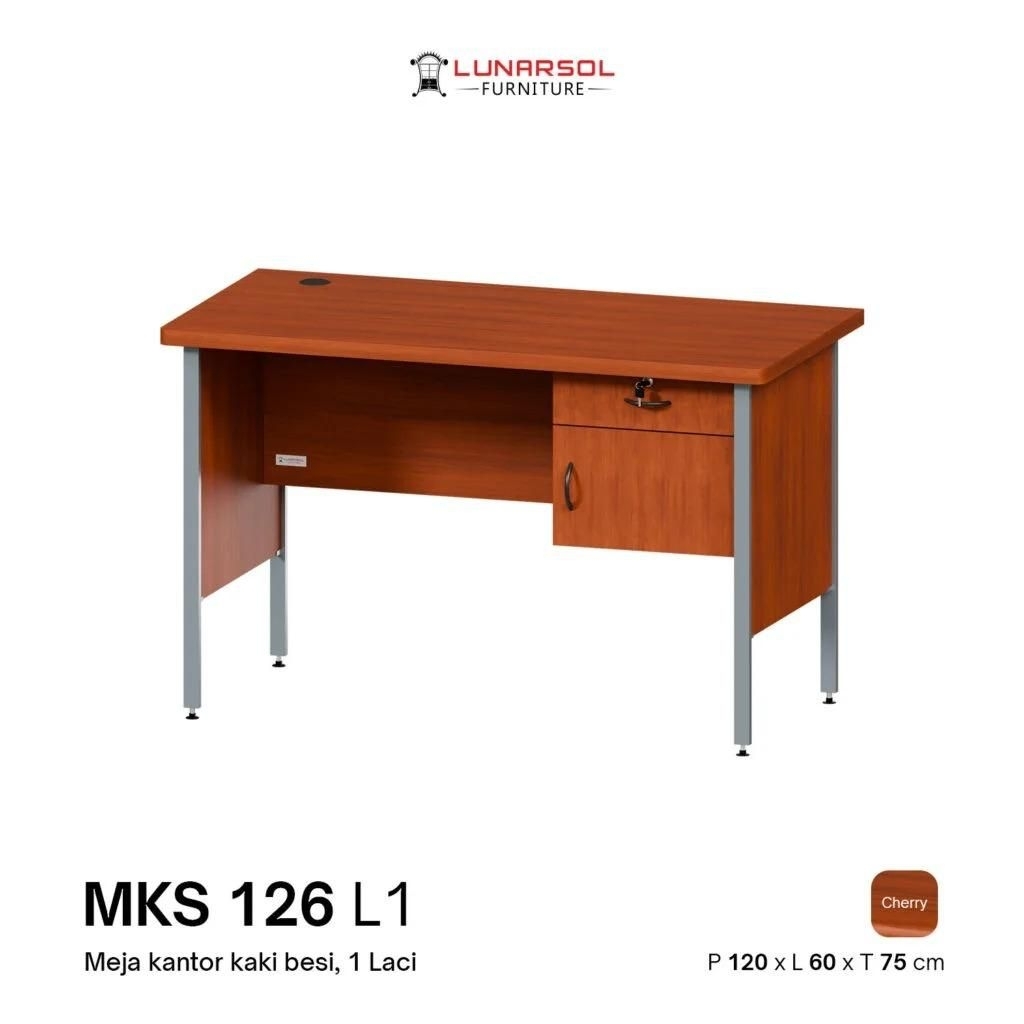 meja kerja biro kaki besi