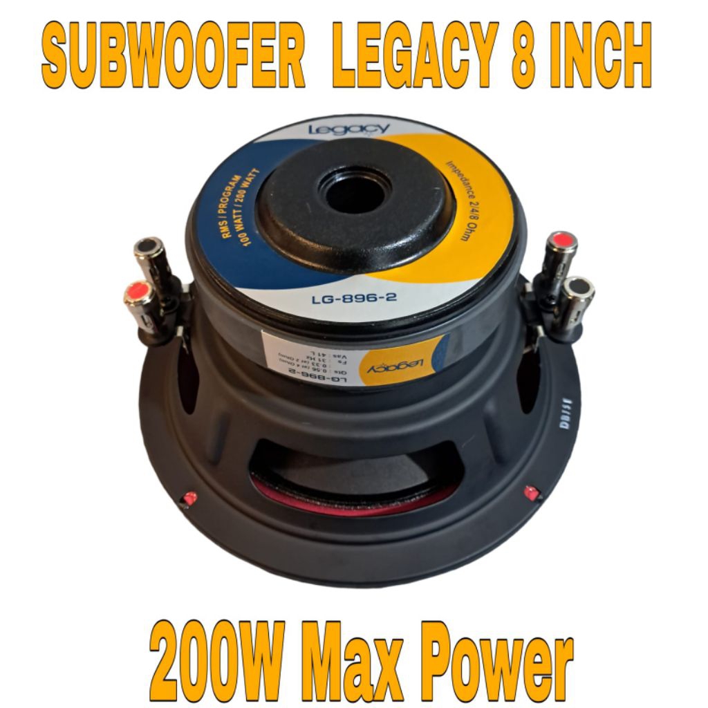 Subwoofer 8 Inch Legacy Lg 896-2 Rms 200 Watt