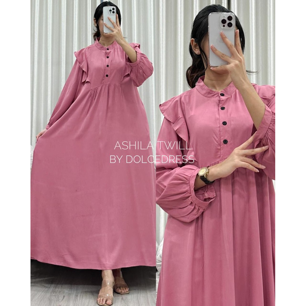 Gamis rayon twill Dolce dress ashila twill premium