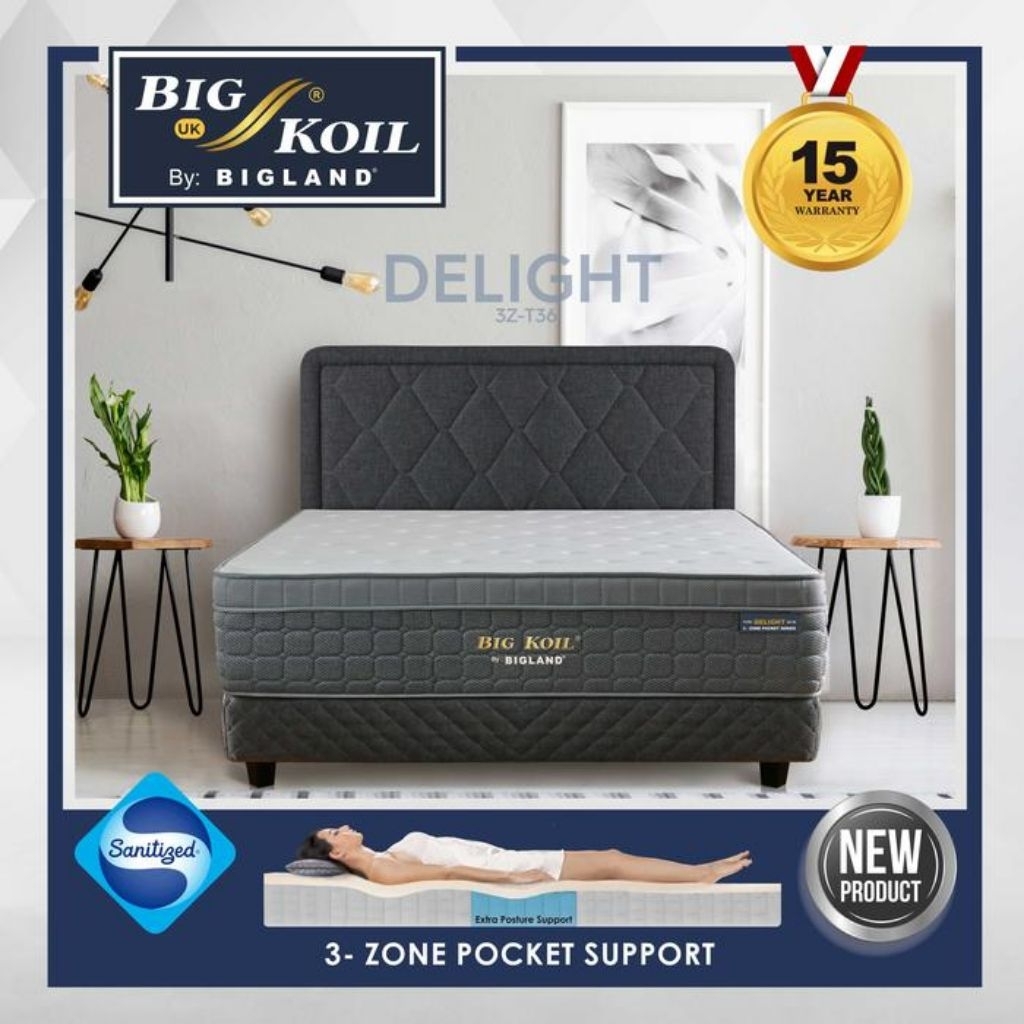 SPRINGBED BIG KOIL BY BIGLAND TYPE DELIGHT 3Z-T36 TEBAL 36CM/BIGLAND BIG KOIL DELIGHT/KASUR SPRINGBE