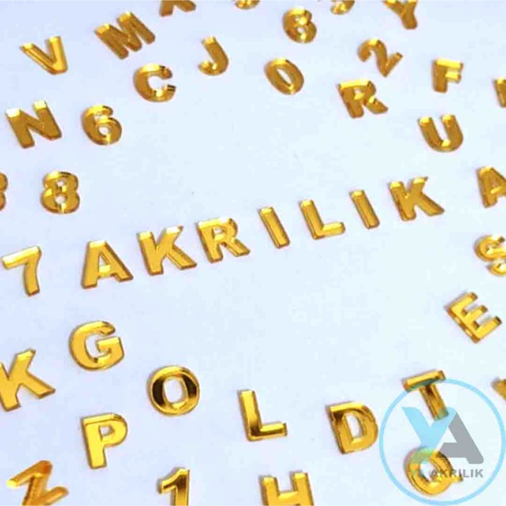 Huruf Akrilik Gold | Angka Akrilik Gold | Huruf Abjad Akrilik Gold | Huruf Alfabet Akrilik Gold