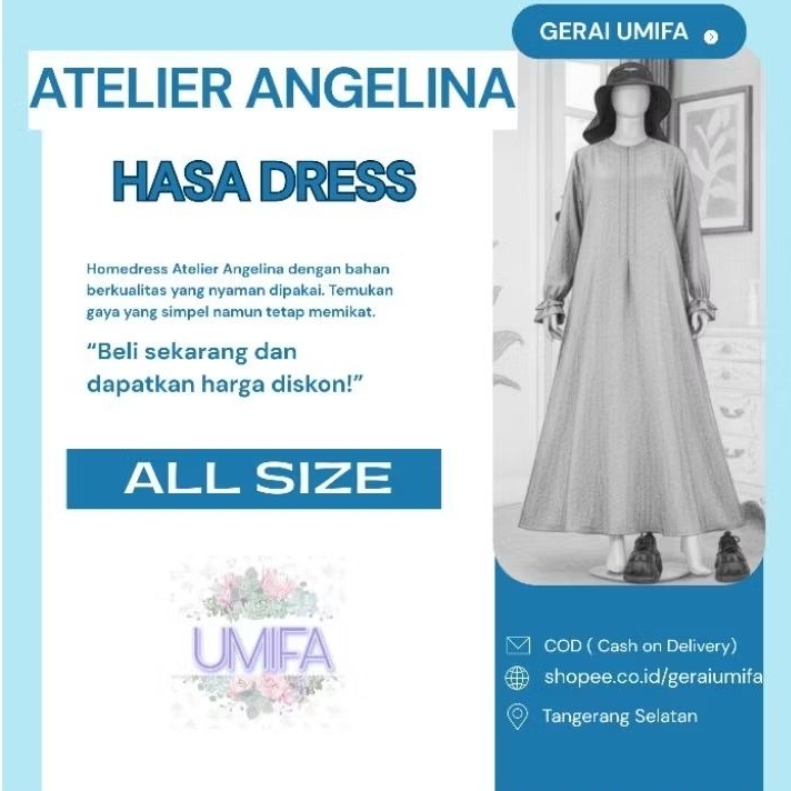 Hasa Dress Atelier Angelina Tsatina Turkish Pewter Blue Pewter Gold Gazania Flo Dress Cringkle Adem 