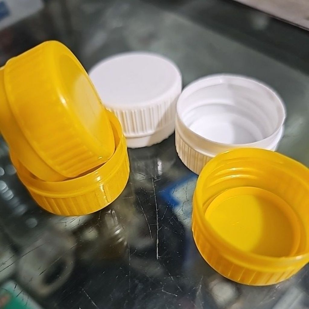 tutup botol aqua leher panjang - tutup botol plastik warna PUTIH (isi 100)