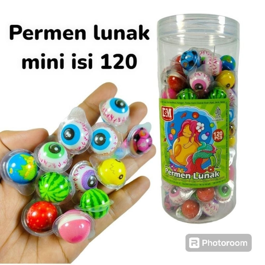 120 pcs PERMEN LUNAK MINI permen mint rasa buah