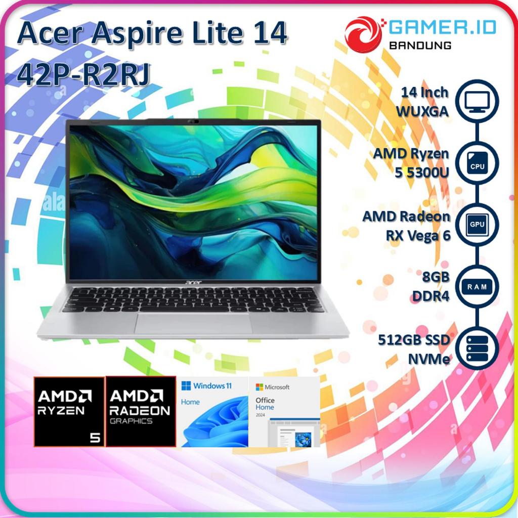 ACER ASPIRE LITE 14 AL14-42P RYZEN 3 5300U 8GB 512GB 14" WUXGA IPS 45% NTSC