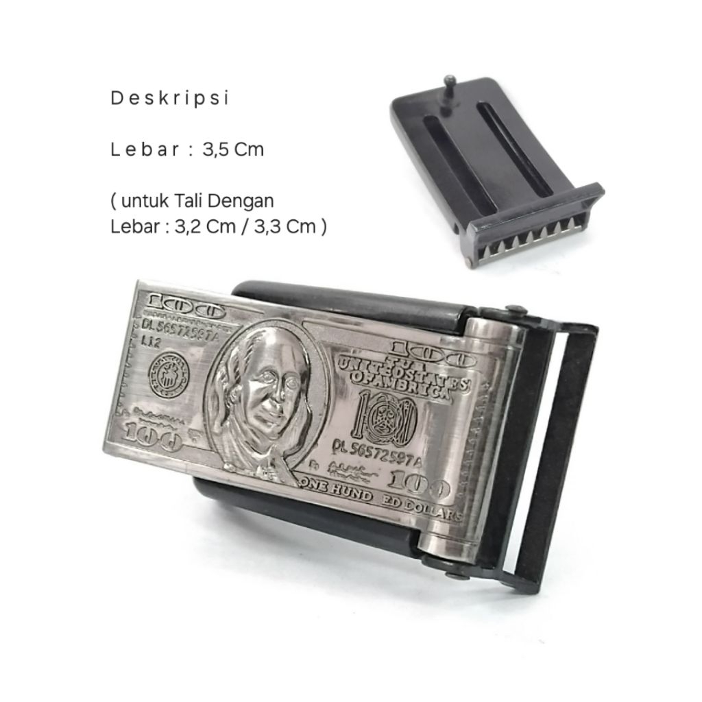 GESPER KEPALA IKAT PINGGANG KULIT/GESPER CANTOL JEPIT/DOLLAR