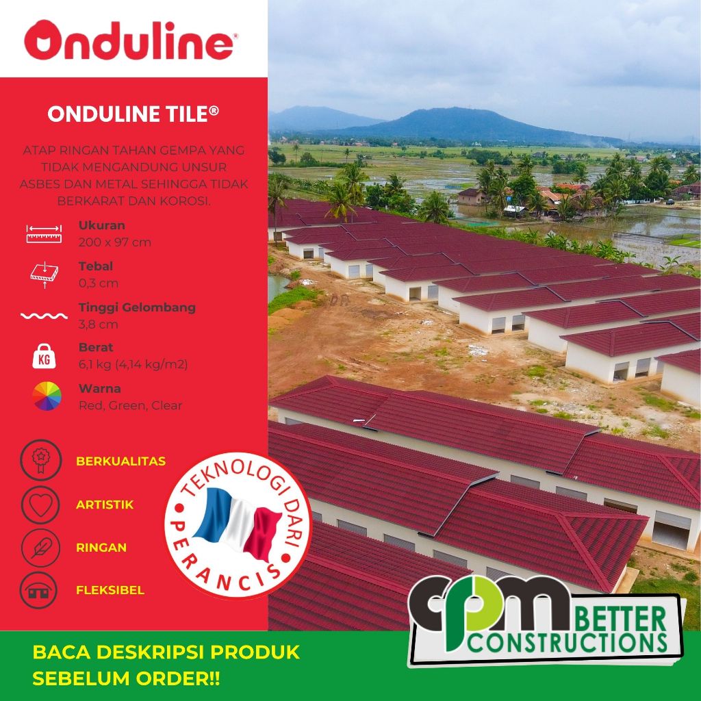 Onduline Tile Ukuran 200 x 97 cm