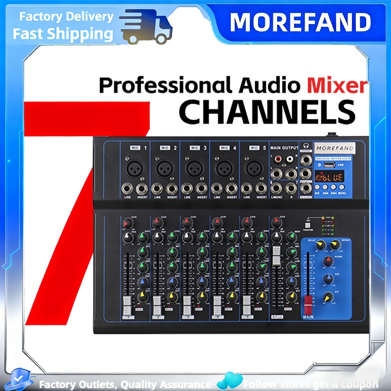Mixer Audio 4 channel dengan Dukungan Bluetooth/UBB/PC/MP3 dan 48V Power for Computer Bluetooth 5.0 