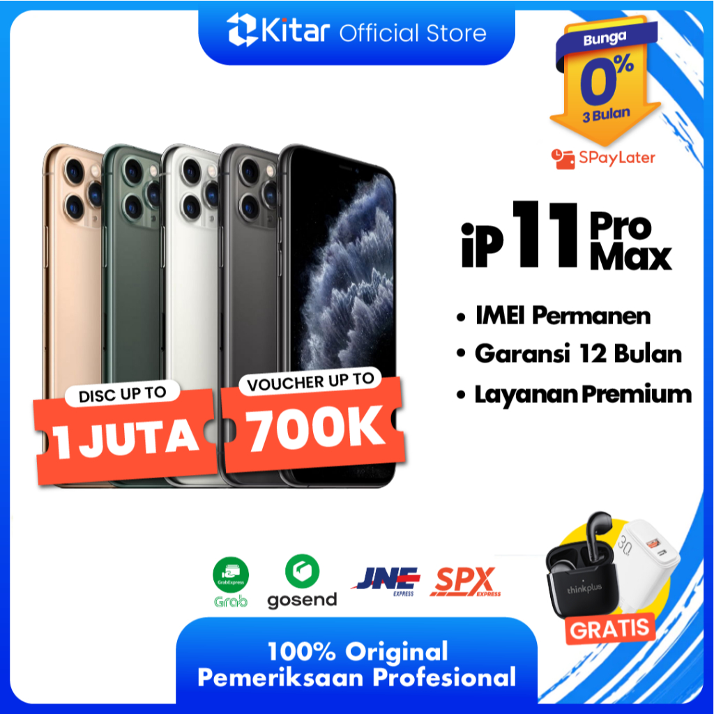 iPhone 11 Pro Max ex iBox Beacukai IMEI Permanen Garansi 12 Bln 100% Original Second iPhone FULLSET 