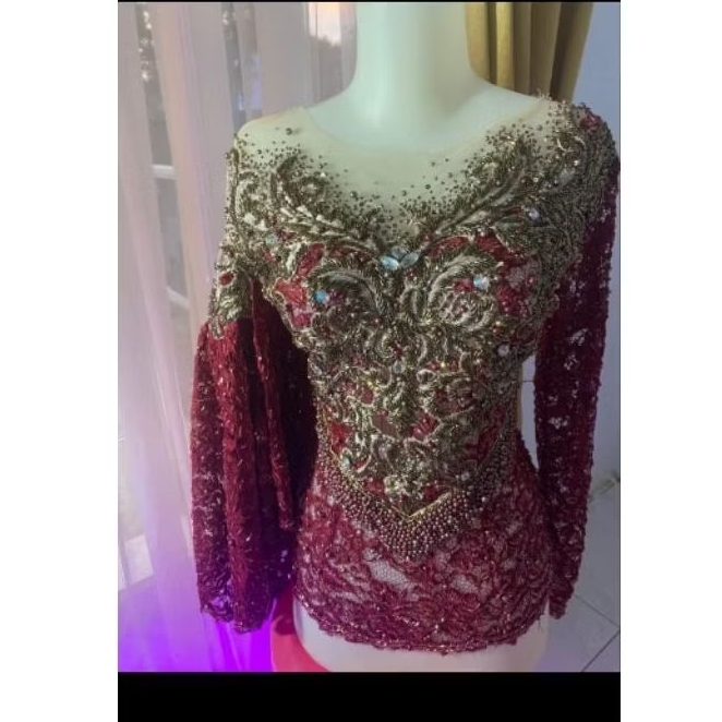 kebaya penyanyi preloved full Payet  jepang dan mutiara lengan sayap