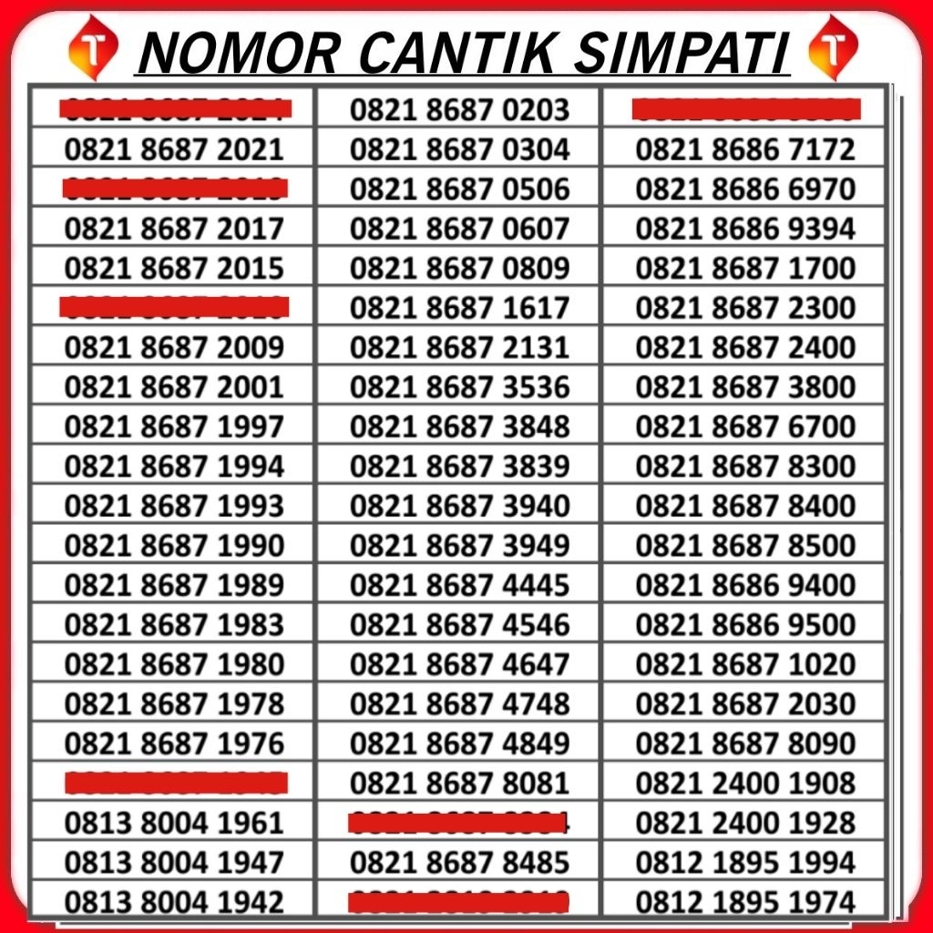 Nomor Cantik Telkomsel Kartu Perdana Nomer Hp Murah No Cantik SIMPATI MURAH