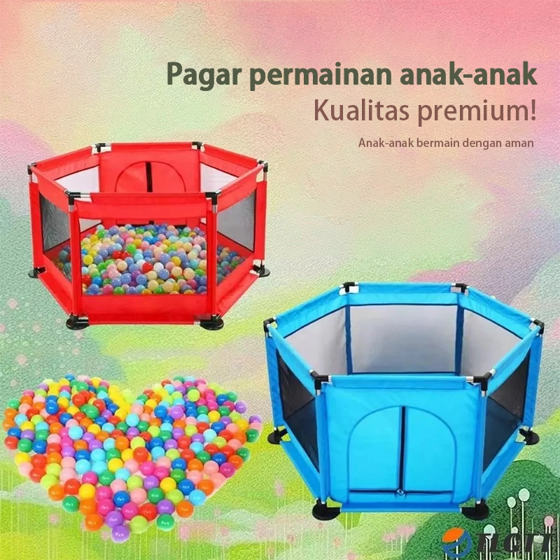 Perlengkapan Bayi Mandi Bola Anak-anak Bermain Pagar Indoor Newborn Toddler Hexagon Playpen Pagar