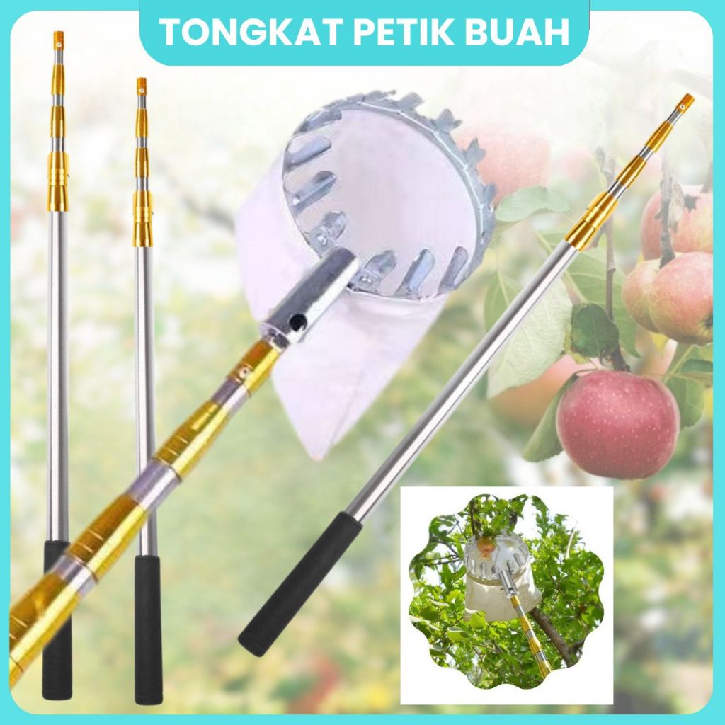 Tongkat Petik Buah fruit picker Tiang Tongkat Panjang Galah Teleskopik 5m Petik Buah Panjang 3 meter
