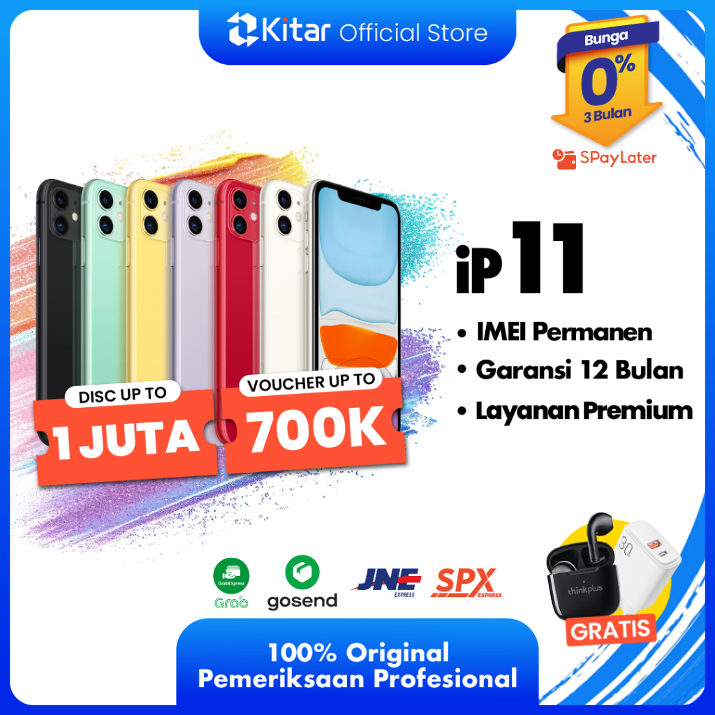 iPhone 11 ex iBox Beacukai IMEI Permanen Garansi 12 Bln 100% Original Second iPhone FULLSET 64GB 128