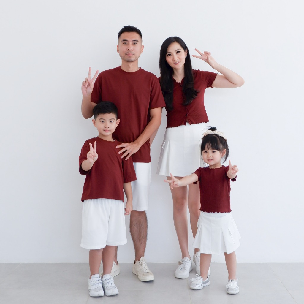 Isla Cassy Family Maroon -  Maroon - Set Pakaian Keluarga - Baju Couple - Baju Keluarga - Baju Imlek