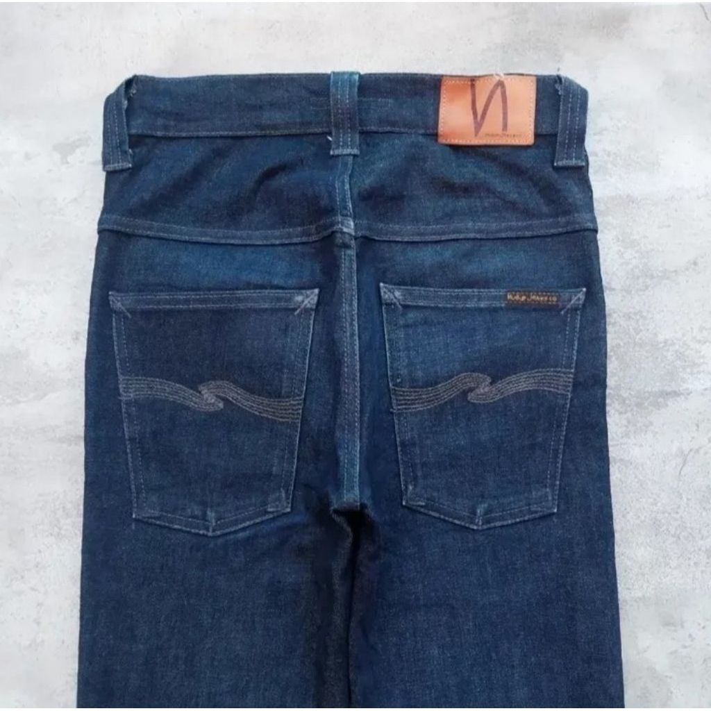 Nudie jeans dry dark grey non selvedge