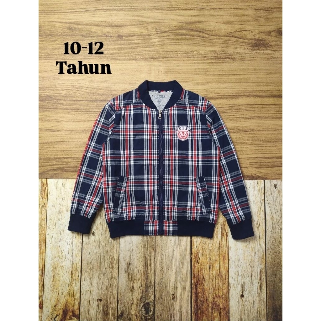 Jaket Bomber Plaid Guess Anak