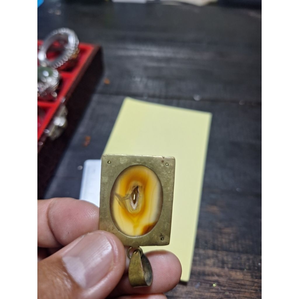 Batu akik liontin combong koleksi lubang