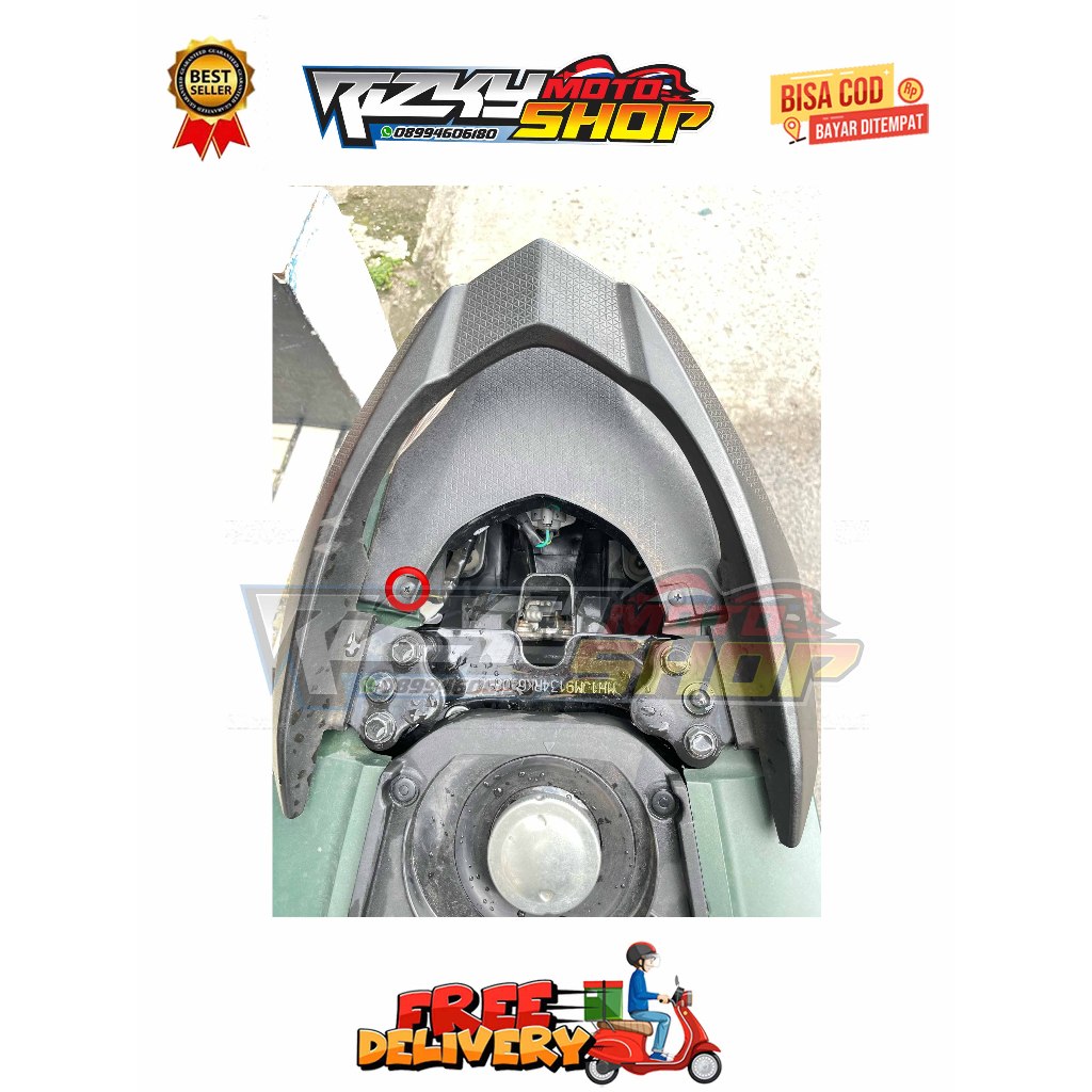 BAUT TUTUP BODY BELAKANG ( 1 BAUT ) MODEL SLASH GENIO BEAT DELUXE SCOOPY STREET NEW PRESTIGE TAHUN 2