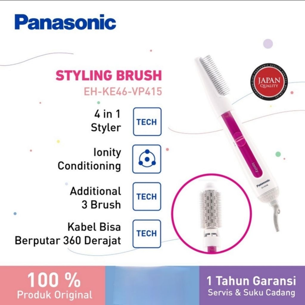 PANASONIC ION HAIR STYLER PENATA RAMBUT EH-KE46