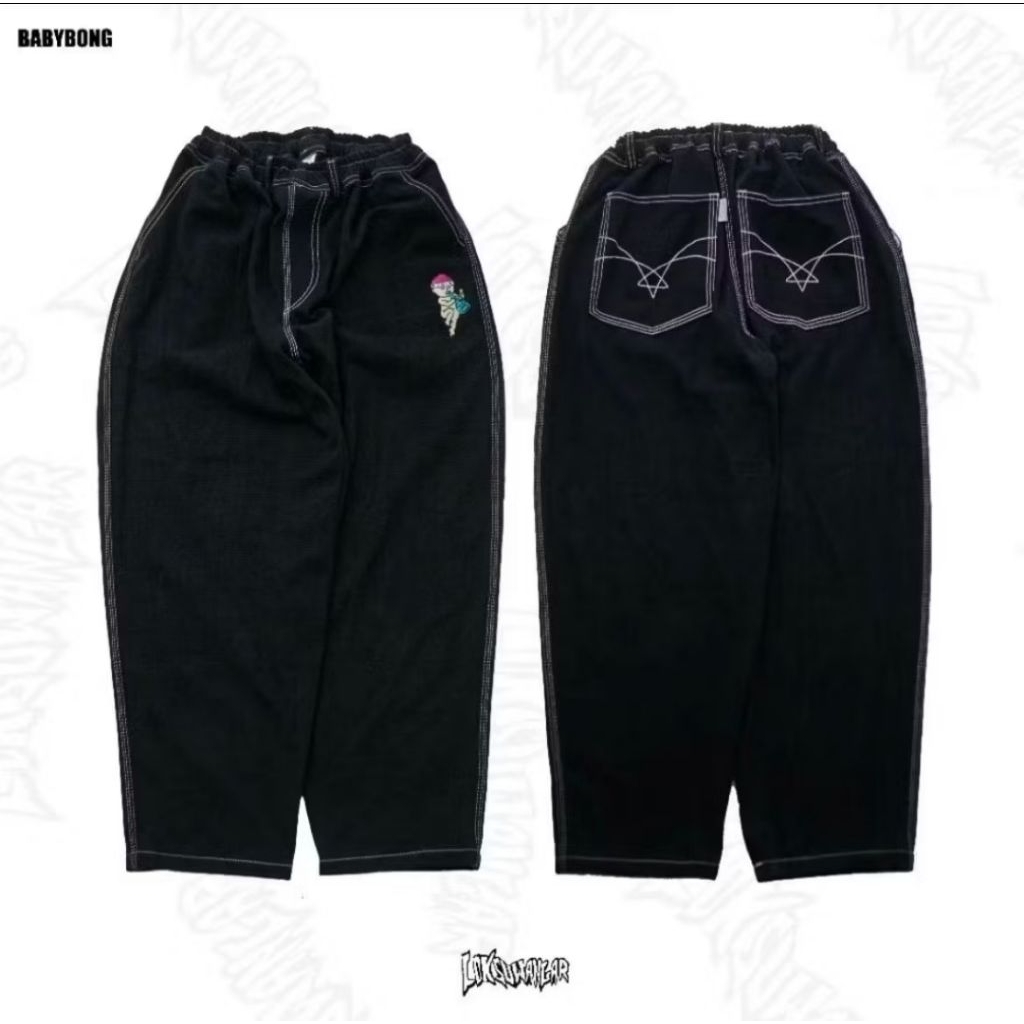 Baggy Pants Babybong - Black Denim, 4 Pockets