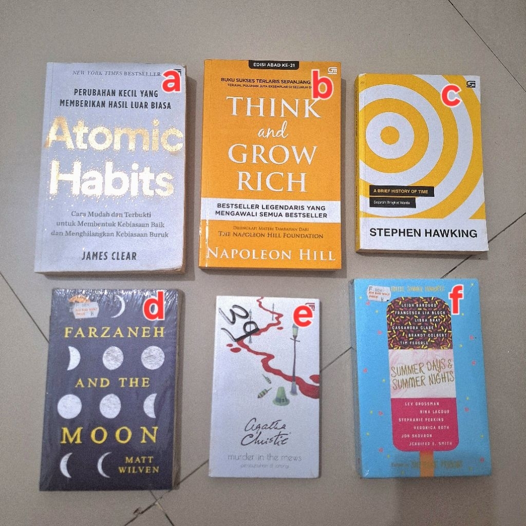 preloved & sealed atomic habits sejarah singkat waktu think and rich grow