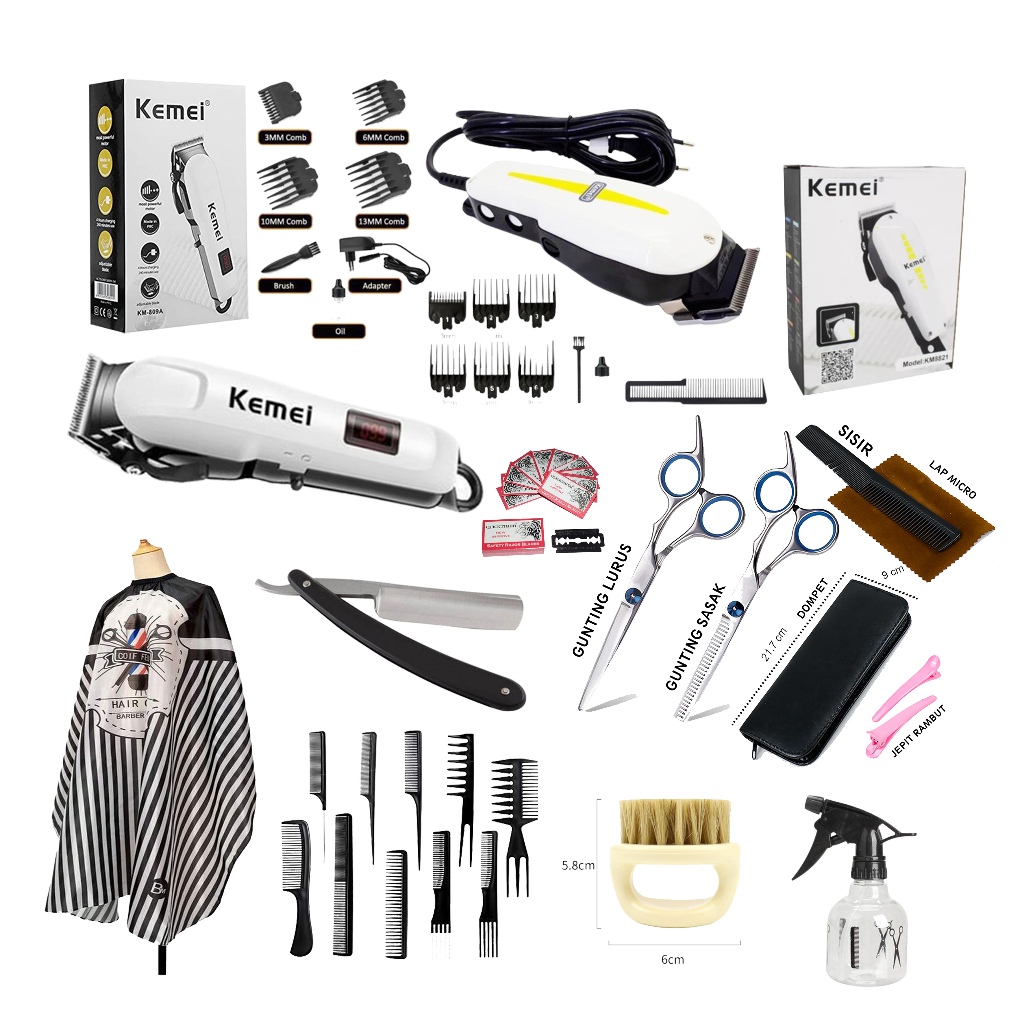 PAKET PROFESIONAL ALAT CUKUR LENGKAP ORIGINAL|| USAHA PANGKAS/BARBERSHOP/SALON