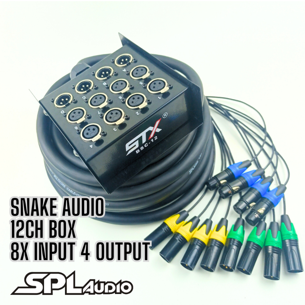 Kabel Audio/kabel Snake Box Bs-12 Chanel To 8x XLR Male + 4 XLR Female Kabel 12Ch SPL Audio CSA-12