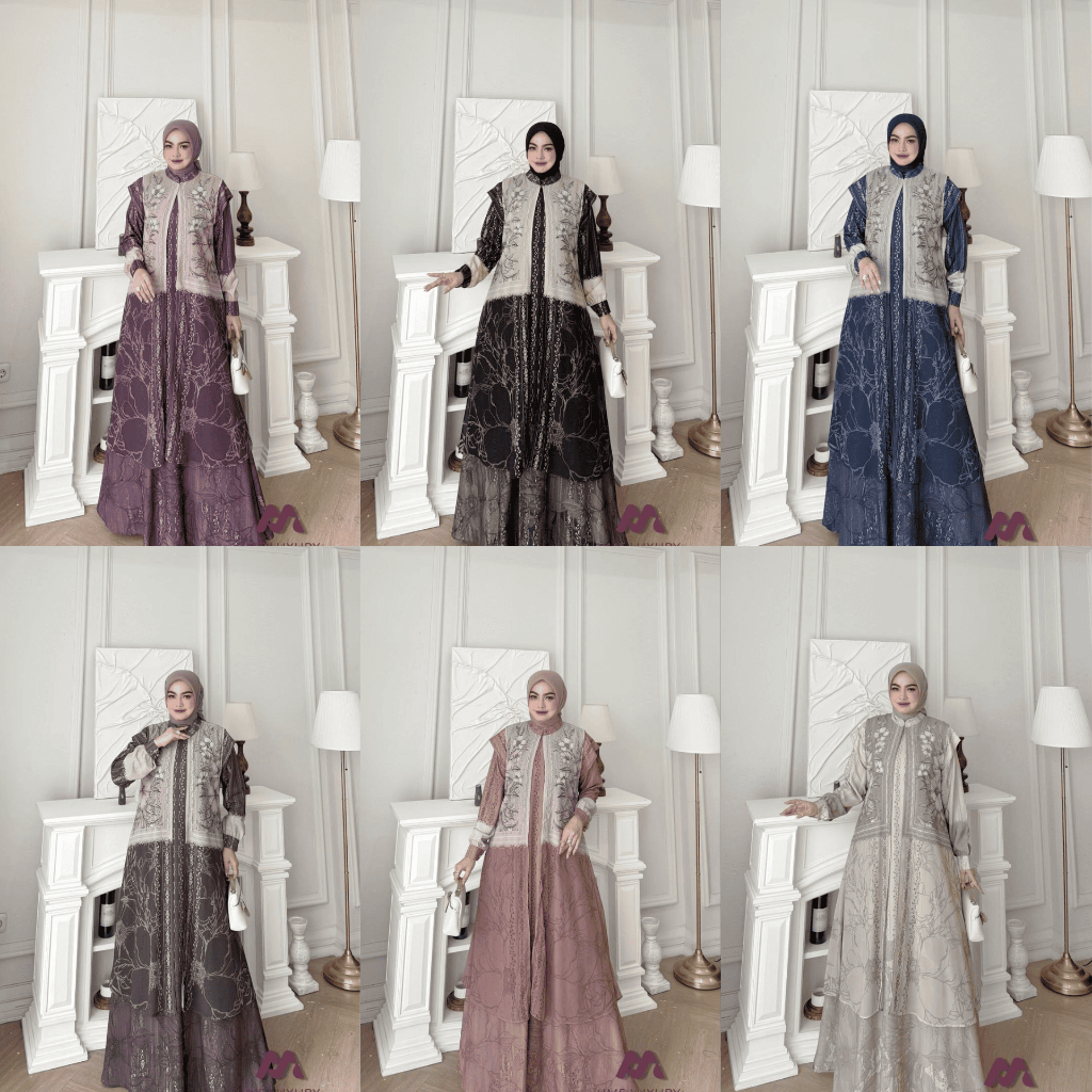 LuxuryFashion READY GAMIS DRESS WANITA SESHA NEW 2IN1 VOL 14 BY HMF LUXURY BEST SELLER