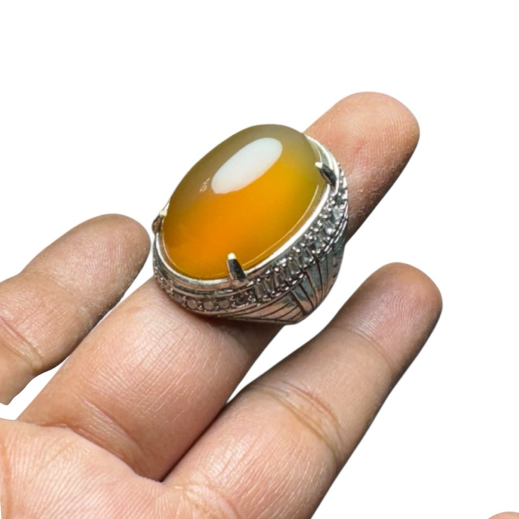 Natural cincin batu akik solar aceh giwang ukuran jumbo | 10E247