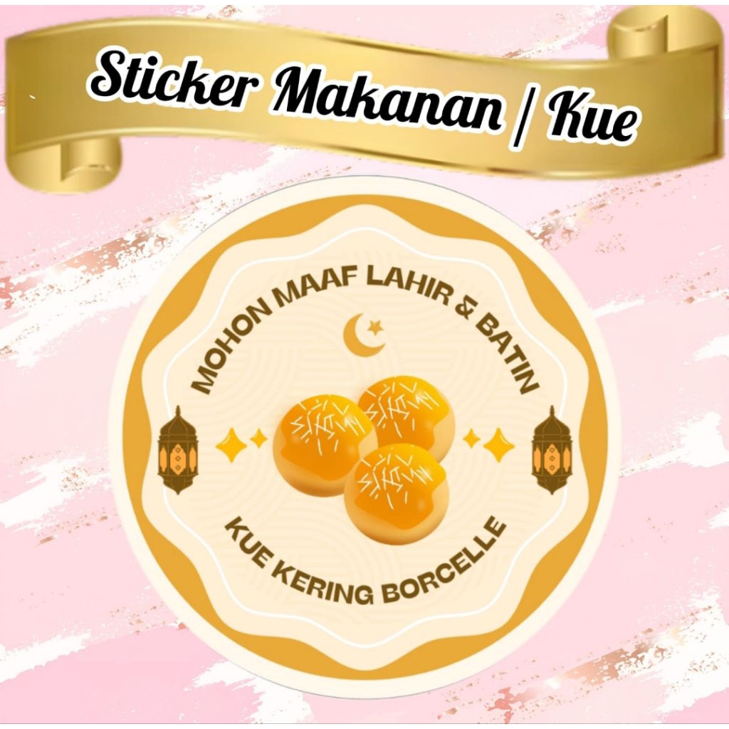 STIKER BULAT KUE LEBARAN / NASTAR / CASTANGEL / COOKIES